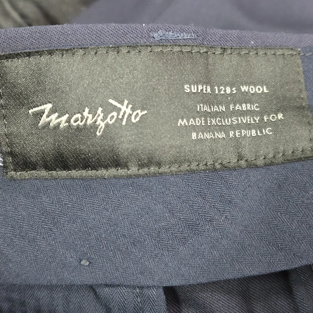 Banana Republic Men Pants 32X32 Navy Marzotto Super 120 Wool Dress READ